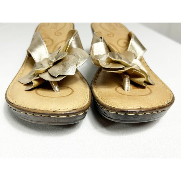 Born Radiance Floral Metallic Wedge Sandals in Gold - Sz 9 - Picture 3 of 11